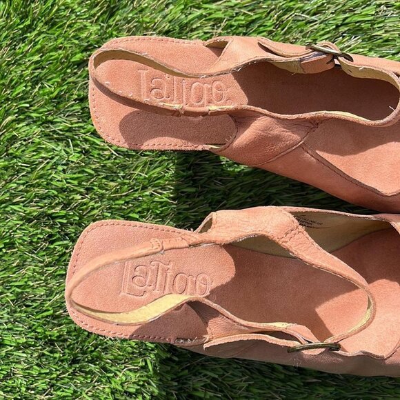 LATIGO for Anthropologie June Leather Wooden Clog Heels - Size 8 (NWOT) - Picture 4 of 6